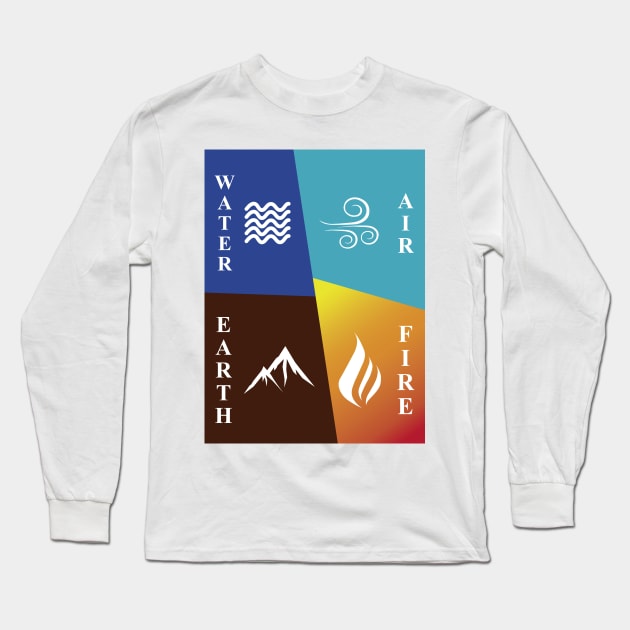 Nature Element Symbols Long Sleeve T-Shirt by RPMELO